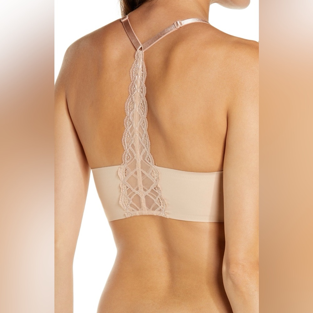 True & Co. Lace Racerback Bralette in Nude Blush